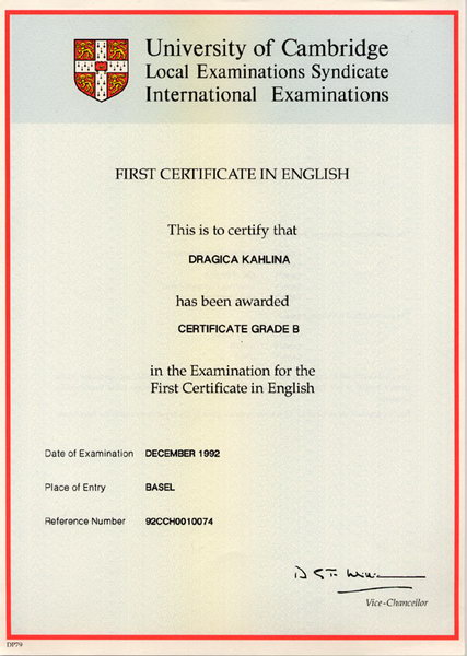 FCE First Certificate In English